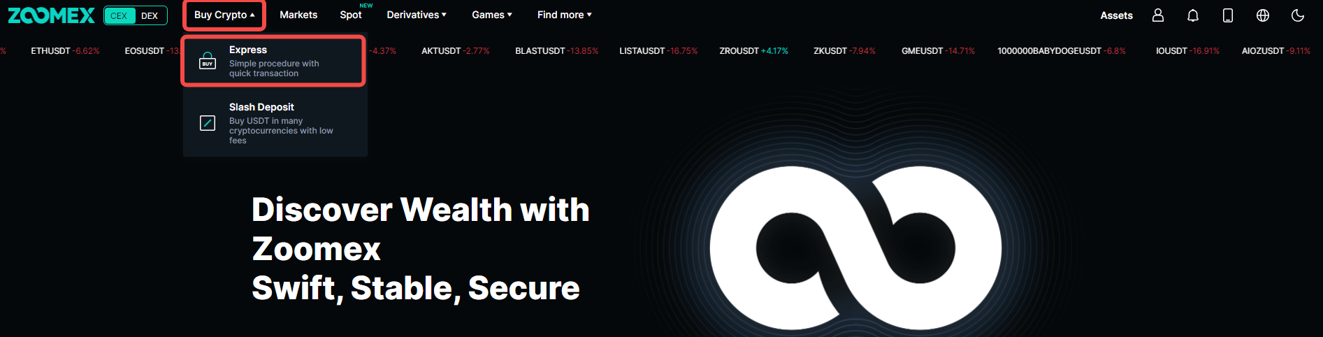 Buy Crypto using fiat currency – ZOOMEX